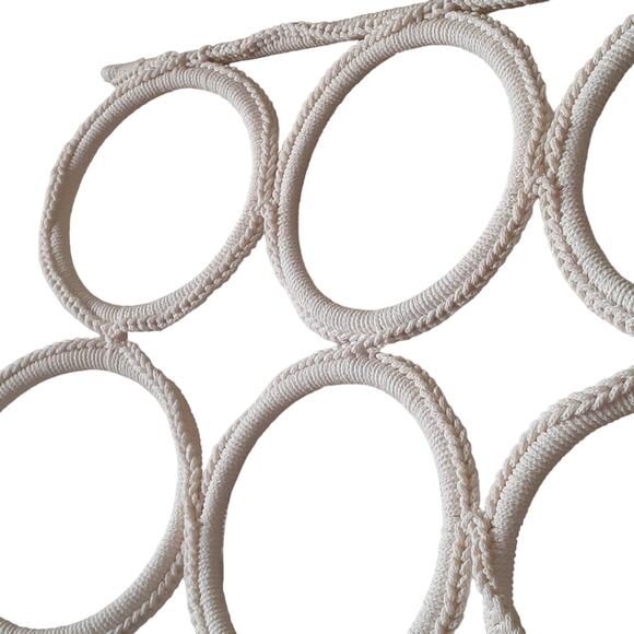 3' Foot Hanging Door Storage Hanger Macrame Closet Scarf Organizer IVORY Glam - Picture 5 of 6